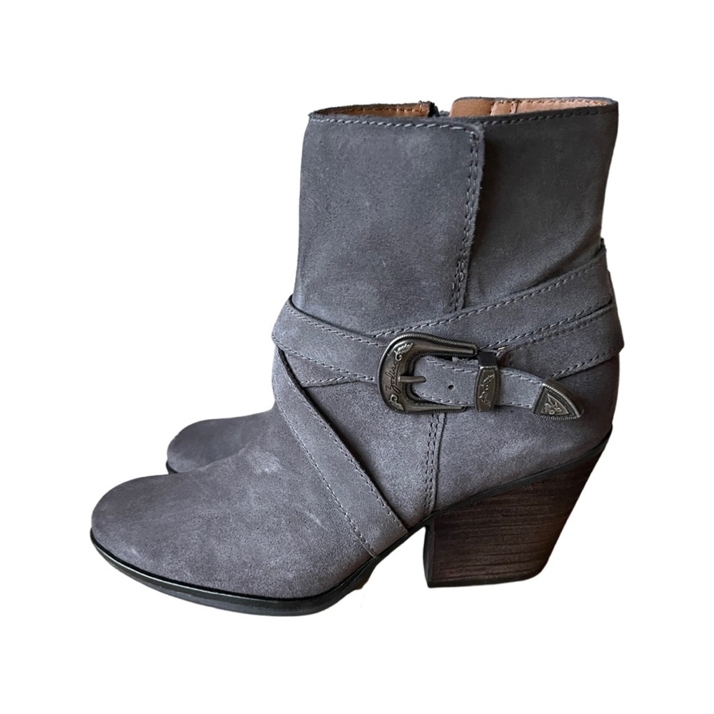 Zodiac Sammi suede ankle boot Western Coastal Cowgirl Grey Bootie NWT